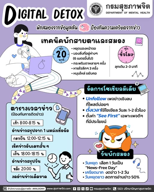 พักสมองจากข้อมูลล้น ป้องกันความเครียดจากข่าว